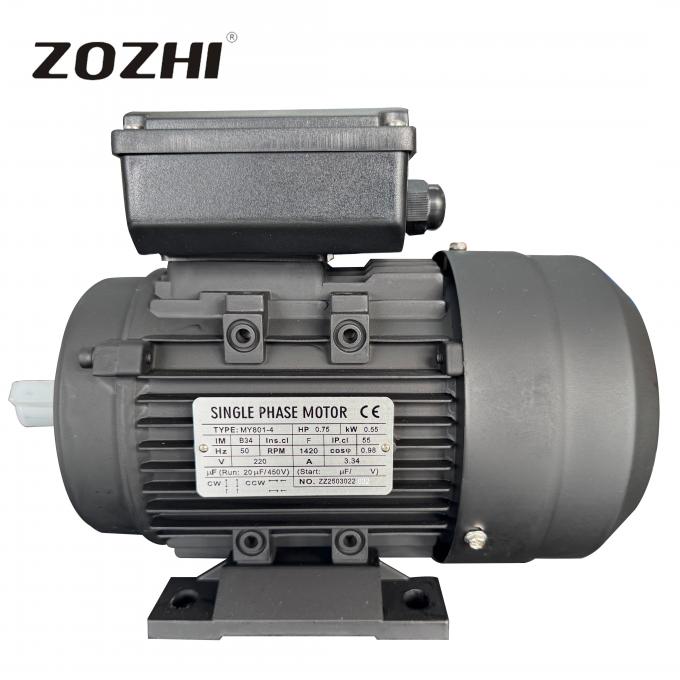 50Hz 0.55KW 0.75HP 1440rpm คอนเดสซิเตอร์ 1 ขั้นตอน เริ่มทํางาน มอเตอร์อินดูชั่นแบบไม่สมอง 220V/230V AC โวลต้า 60Hz ความถี่กําลังตั้ง 2