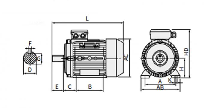 เครื่องยนต์กันน้ํา 220V AC โวลเตชั่นไม่สมอง 60Hz B35 ขนาด Flange 0.09HP / 0.06KW สําหรับเครื่องกาแฟพาณิชย์ 8